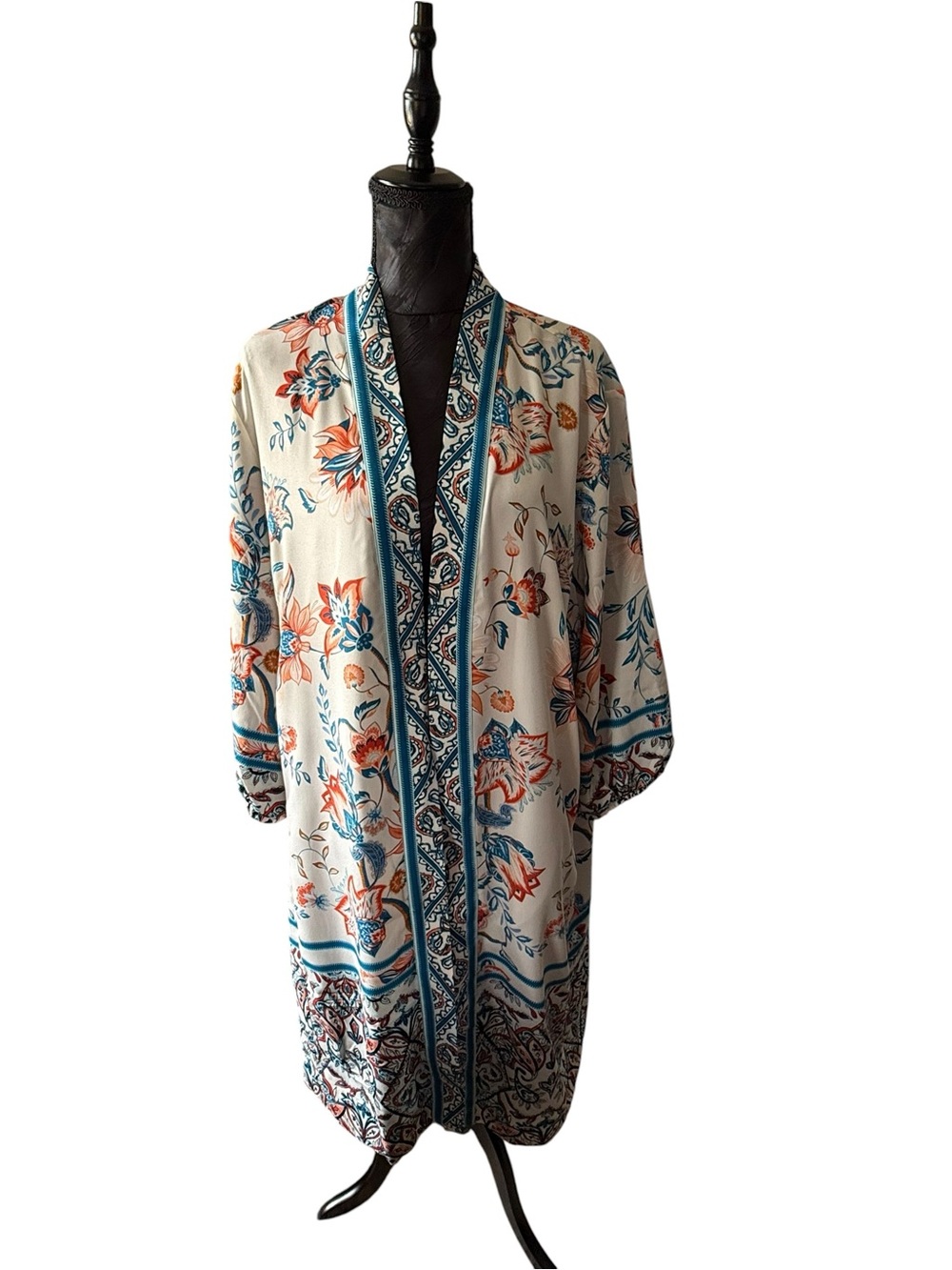 Chico’s Size 2 Floral Kimono Jacket L XL